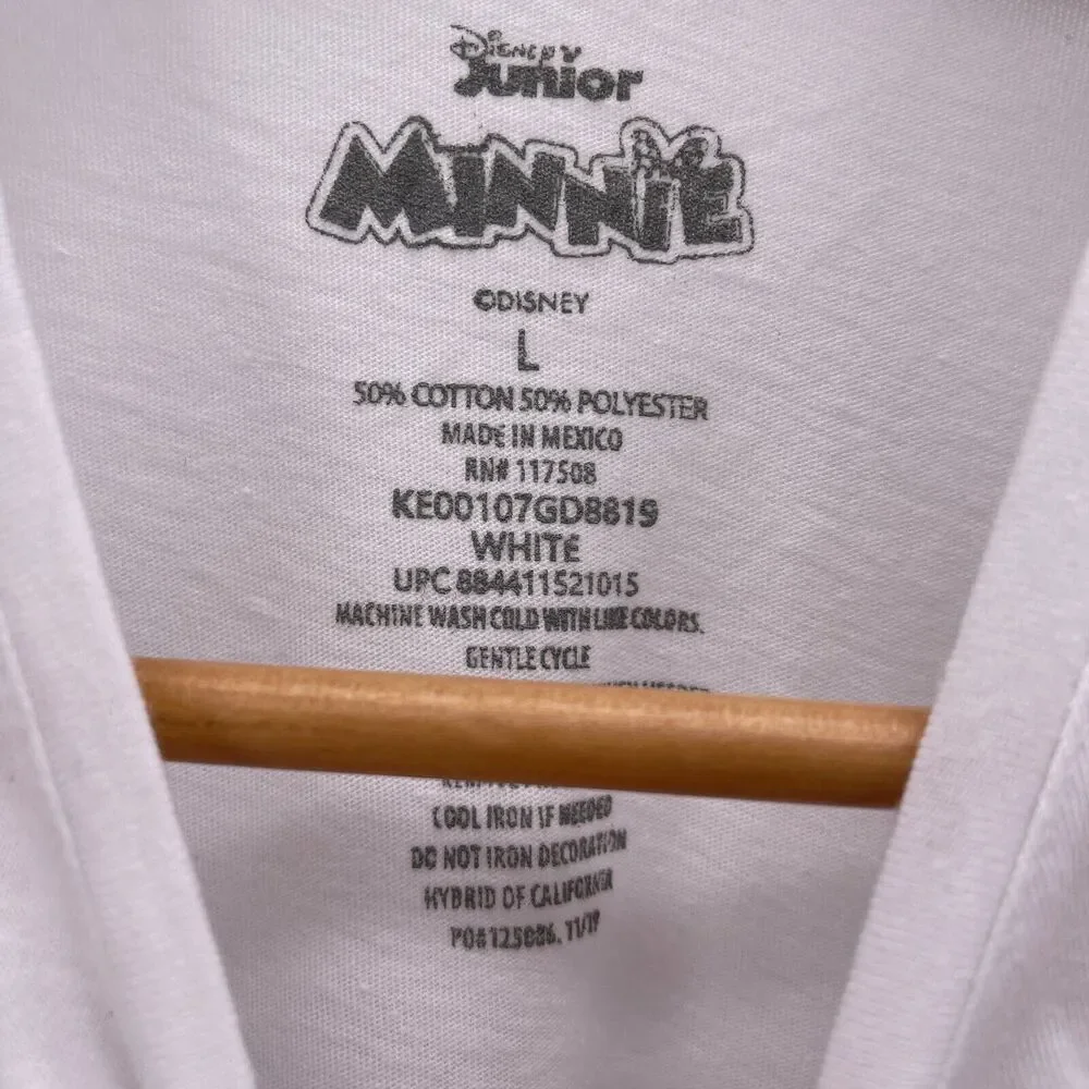 Disney Junior Youth Large T shirt Mickey Minnie Better Together White NEW Tag